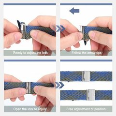 Braided nylon bandje - Blauw / Groen - Geschikt voor Apple Watch 38mm / 40mm / 41mm / 42mm