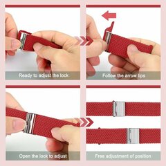Braided nylon bandje - Rood - Geschikt voor Apple Watch 44mm / 45mm&nbsp;/ 46mm / 49mm