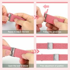 Braided nylon bandje - Roze - Geschikt voor Apple Watch 44mm / 45mm&nbsp;/ 46mm / 49mm