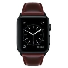 Luxe Echt Lederen bandje - Bruin - Geschikt voor Apple Watch 38mm / 40mm / 41mm / 42mm