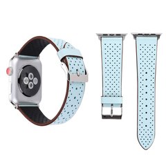 Dot Pattern Leren bandje - Licht blauw - Geschikt voor Apple Watch 44mm / 45mm&nbsp;/ 46mm / 49mm