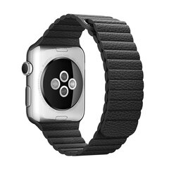 PU Leather Loop bandje - Zwart - Geschikt voor Apple Watch 38mm / 40mm / 41mm / 42mm