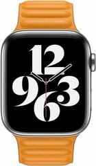 Leather Link serie bandje - Geel - Geschikt voor Apple Watch 44mm / 45mm&nbsp;/ 46mm / 49mm