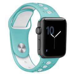 Sportbandje combi-kleuren - Blauw + wit - Geschikt voor Apple Watch 44mm / 45mm&nbsp;/ 46mm / 49mm