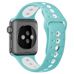 Sportbandje combi-kleuren - Blauw + wit - Geschikt voor Apple Watch 44mm / 45mm&nbsp;/ 46mm / 49mm