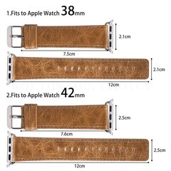 Retro leren bandje - Lichtbruin - Geschikt voor Apple Watch 38mm / 40mm / 41mm / 42mm