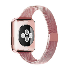 Milanese slim fit bandje - Ros&eacute; goud - Geschikt voor Apple Watch 44mm / 45mm&nbsp;/ 46mm / 49mm