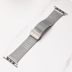 Milanese bandje met vouwbare magneetsluiting - Zilver - Geschikt voor Apple Watch 44mm / 45mm&nbsp;/ 46mm / 49mm