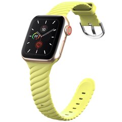 Siliconen 'Twist' bandje - Geel - Geschikt voor Apple Watch 38mm / 40mm / 41mm / 42mm