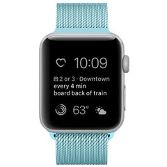 Milanese RVS bandje - Lichtblauw - Geschikt voor Apple Watch 44mm / 45mm&nbsp;/ 46mm / 49mm