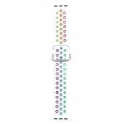 Siliconen sportband met gesp - Wit + Multicolor - Geschikt voor Apple Watch 38mm / 40mm / 41mm / 42mm