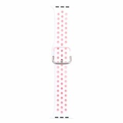 Siliconen sportband met gesp - Wit + Roze - Geschikt voor Apple Watch 38mm / 40mm / 41mm / 42mm