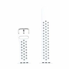 Siliconen sportband met gesp - Wit + Grijs - Geschikt voor Apple Watch 38mm / 40mm / 41mm / 42mm