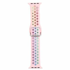 Siliconen sportband met gesp - Roze + Multicolor - Geschikt voor Apple Watch 38mm / 40mm / 41mm / 42mm