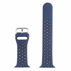 Siliconen sportband met gesp - Donkerblauw + Zwart - Geschikt voor Apple Watch 44mm / 45mm&nbsp;/ 46mm / 49mm