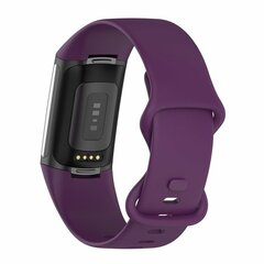 FitBit Charge 5 &amp; 6 Sportbandje met dubbele lus - Donkerpaars - Maat: S