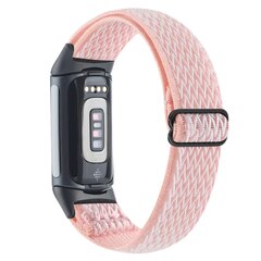 FitBit Charge 5 &amp; 6 Elastische solo loop nylon bandje - Roze