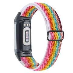 FitBit Charge 5 &amp; 6 Elastische solo loop nylon bandje - Multicolor