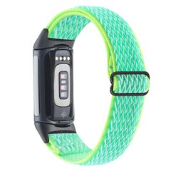 FitBit Charge 5 &amp; 6 Elastische solo loop nylon bandje - Mint groen