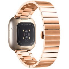 Fitbit Versa 3/4 &amp; Sense 1/2 metalen schakelband - Champagne goud