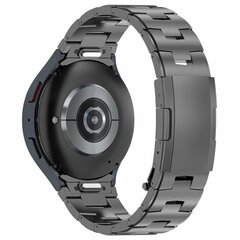 Titanium band met aansluitknop - Grafietgrijs - Samsung Galaxy Watch 6 Classic - 47mm &amp; 43mm