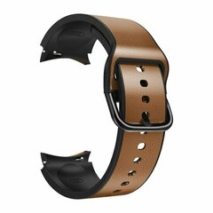 2 in 1 siliconen/ leren bandje - Bruin - Samsung Galaxy watch 7 / Galaxy Watch FE - 40mm &amp; 44mm
