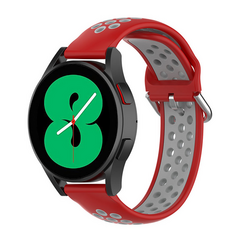 Siliconen sportbandje met gesp - Rood + grijs - Samsung Galaxy watch 7 / Galaxy Watch FE - 40mm &amp; 44mm