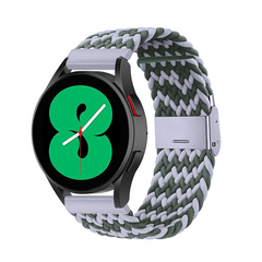 Braided nylon bandje - Groen / grijs - Samsung Galaxy watch 7 / Galaxy Watch FE - 40mm &amp; 44mm