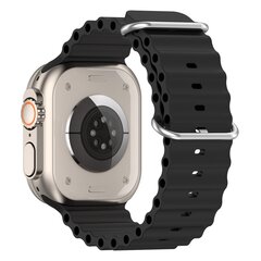 Ocean bandje - Zwart - Geschikt voor Apple Watch 44mm / 45mm&nbsp;/ 46mm / 49mm