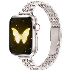 Stalen slim fit band - Sterrenlicht / Starlight - Geschikt voor Apple watch 38mm / 40mm / 41mm / 42mm
