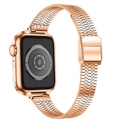 Stainless steel slim fit bandje - Champagne goud - Geschikt voor Apple Watch 44mm / 45mm&nbsp;/ 46mm / 49mm