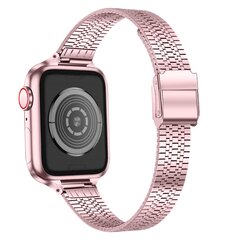 Stainless steel slim fit bandje - Ros&eacute; pink - Geschikt voor Apple Watch 44mm / 45mm&nbsp;/ 46mm / 49mm