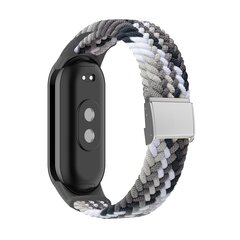 Braided nylon bandje - Grijs met wit - Xiaomi Smart Band 8 / 9 / 10