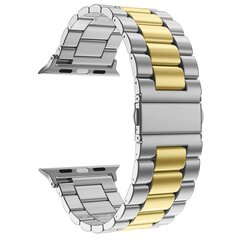 Stalen schakelband - Zilver met goud - Geschikt voor Apple watch 44mm / 45mm&nbsp;/ 46mm / 49mm