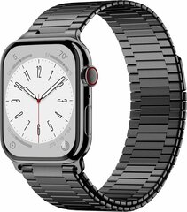 Magnetische stalen band - Zeer sterke magneet - Zwart - Geschikt voor Apple Watch 44mm / 45mm&nbsp;/ 46mm / 49mm