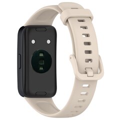 Siliconen bandje met gesp - Beige - Huawei Band 10 / 9 / 8
