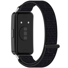 Sport loop nylon bandje - Zwart gem&ecirc;leerd - Huawei Band 10 / 9 / 8