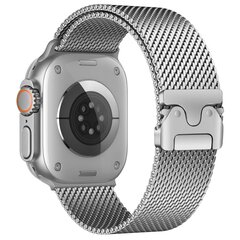 Milanese loop band met klik-sluiting - Zilver - Geschikt voor Apple Watch 38mm / 40mm / 41mm / 42mm