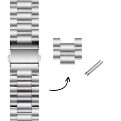 Stalen schakels - 22mm banden - Zilver