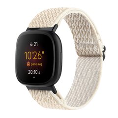 Fitbit Versa 3/4 &amp; Sense 1/2 Nylon loop bandje - Beige