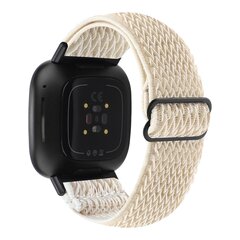 Fitbit Versa 3/4 &amp; Sense 1/2 Nylon loop bandje - Beige
