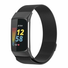 Milanese bandje - Zwart - Geschikt voor Fitbit Charge 5