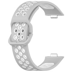 Tweekleurige siliconen band - Grijs met wit - Huawei Watch Fit 3 / Fit 4