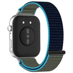 Sport loop nylon bandje - Blauw met groen - Huawei Watch Fit 3 / Fit 4