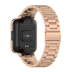 Stalen schakelband met case - Ros&eacute; goud - Xiaomi Redmi Watch 2 (Lite)