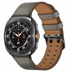 Leren band met twin gesp - Grijs - Samsung Galaxy Watch 8 Classic - 46mm