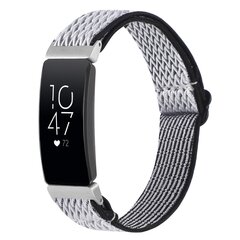FitBit Inspire 2 &amp; Ace 3 Elastische solo loop nylon bandje - Zwart / wit
