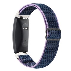FitBit Inspire 2 &amp; Ace 3 Elastische solo loop nylon bandje - Donkerblauw met paars