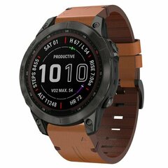 Leren bandje - Bruin - Garmin Quatix 8 - 47mm