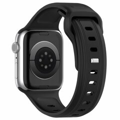 Square siliconen band - Zwart - Geschikt voor Apple Watch 38mm / 40mm / 41mm / 42mm